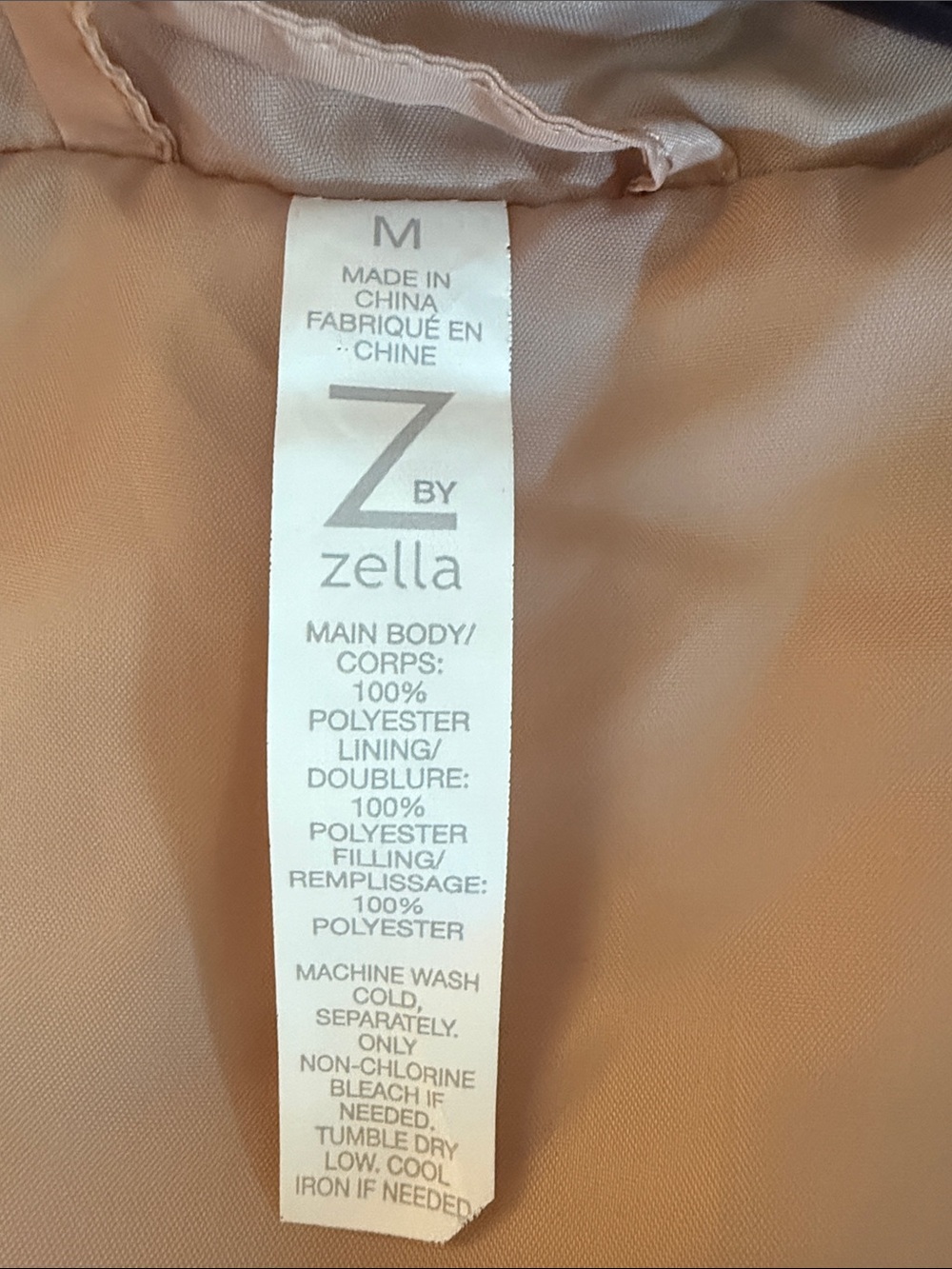 Zella Sleeveless Hooded Puffer Vest - Blush Drawstring Pockets M - Picture 5 of 6